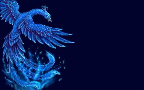 Blue phoenix, fantasy, water, bird, phoenix, blue, HD wallpaper | Peakpx