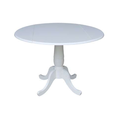 42 In Round Top Dual Drop Leaf Table - 29.5"H - White - Walmart.com ...