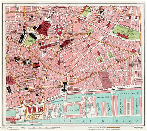 An old map of the Central Station area, Liverpool in 1928 as an instant download and large ...