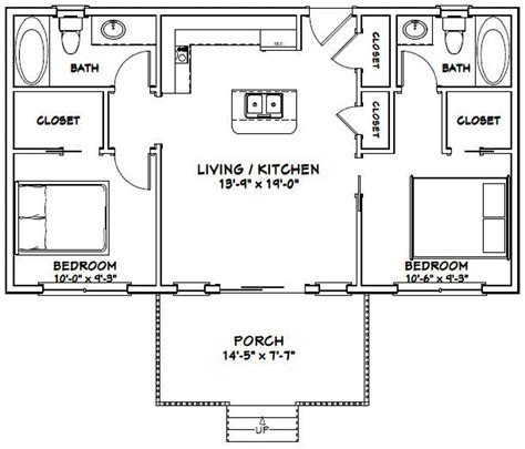 Small 2 Bed 2 Bath House Plans - House Plans