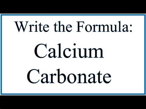 How to Write the Formula for Calcium Carbonate - YouTube