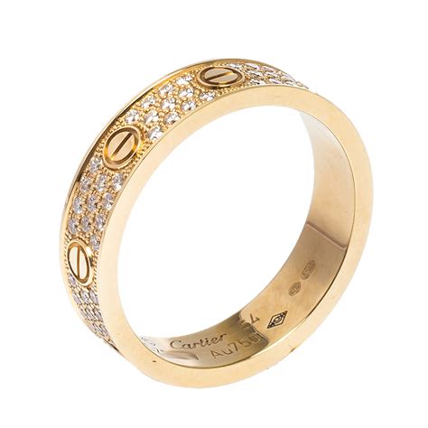 Cartier Love Diamond 18K Rose Gold Wedding Band Ring EU 54 Cartier | TLC