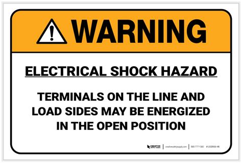 Warning: Electrical Shock Hazard - Label