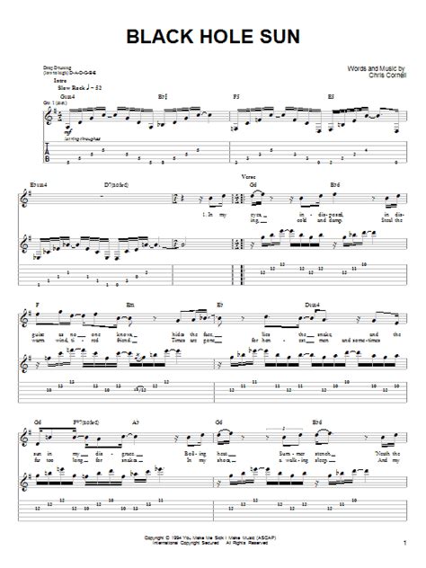 Black Hole Sun by Soundgarden - Easy Guitar Tab - Guitar Instructor