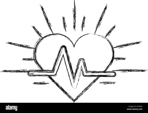 silhouette heartbeat cardio vital sign Stock Vector Image & Art - Alamy