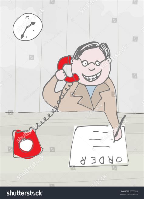 Cartoon Style Order Taking Customer Service Stock Illustration 2053703 ...