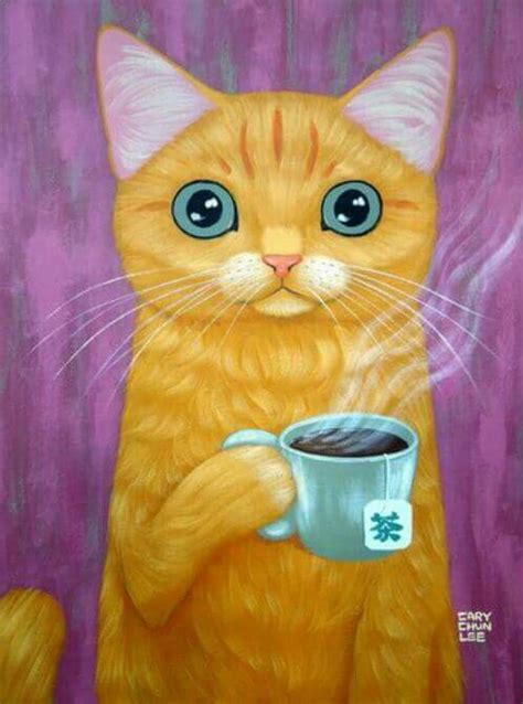 Pin by laura walding on Aaphone | Cat painting, Tea art, Cat art