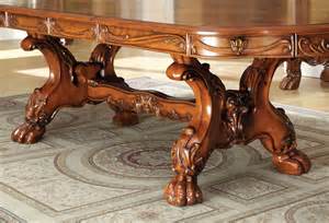 Medieve Antique Oak Rectangular Extendable Trestle Dining Table from Furniture of America ...