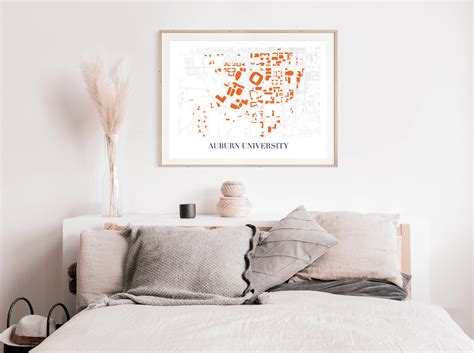 Auburn Campus Map Auburn University Map of Auburn Alabama - Etsy