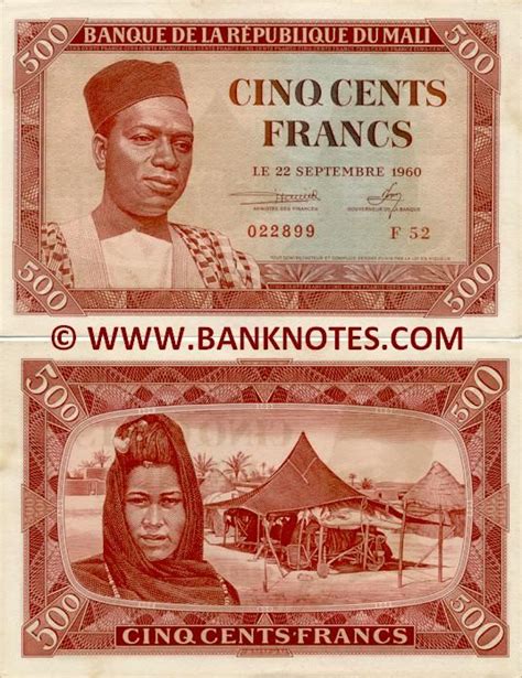 Mali 500 Francs 1960 | Paper currency, Bank notes, Banknote collection