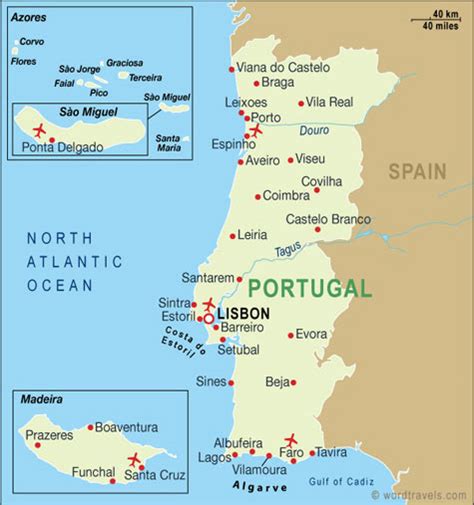 Portugal Map, Portugal Travel Maps from Word Travels