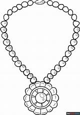 Necklace Coloring Page  Easy Drawing Guides sketch template