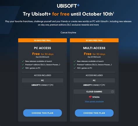 FREE Ubisoft Plus Trial - get access to more than 100 games for a month!