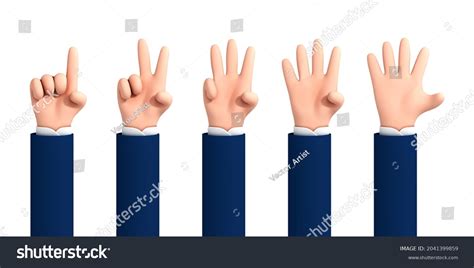 Vector Cartoon Hand Shows Fingers Counting Stock Vector (Royalty Free ...