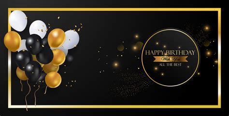 Happy Birthday Black And Gold Vector Art, Icons, and Graphics for Free Download