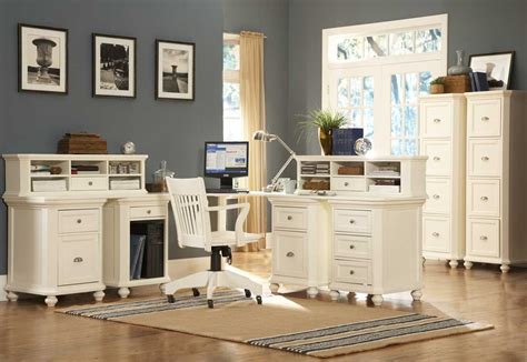 Hanna Corner Executive Office Design White | White office furniture, Modular home office ...