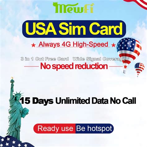 Mewfi T Mobile American/United States/USA Travel Sim Card 15 Days ...