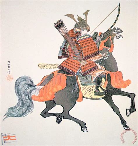 Japanese School Samurai painting - Samurai print for sale