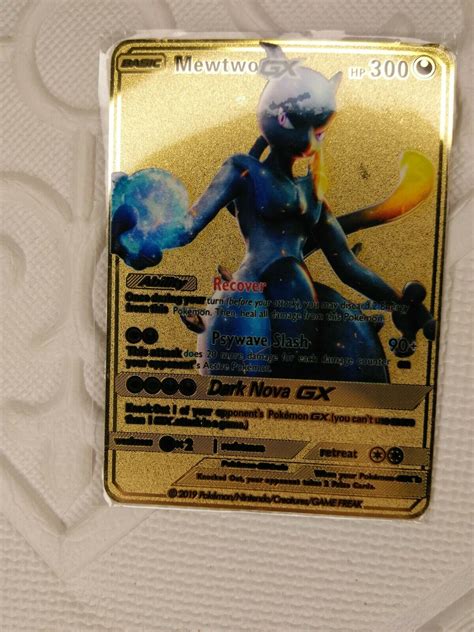 Mavin | Mewtwo Gx - Gold Metal Mewtwo Pokemon Card