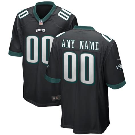 Men's Nike Black Philadelphia Eagles Alternate Replica Custom Game Jersey