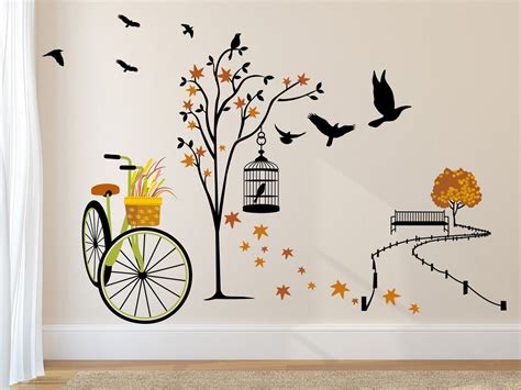 Amazon Brand - Solimo Wall Sticker for Living Room(Ride through Nature, ideal size on wall: 140 ...