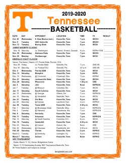 2019-2020 College Basketball Schedules 2