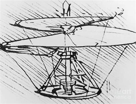 Detail Of A Design For A Flying Machine Drawing by Leonardo Da Vinci