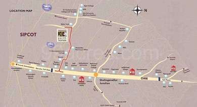 KG Developers KG Earth Homes Map - Siruseri, Chennai South Location Map