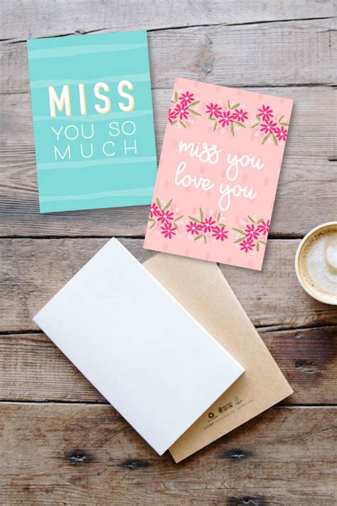 Printable I Miss You Cards - Ideas for the Home