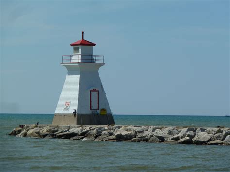 Lighthouse at harbor of Bayfield, ON. Lake Huron. Photo by J. Underwood ...