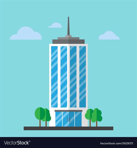 Company building in flat style Royalty Free Vector Image