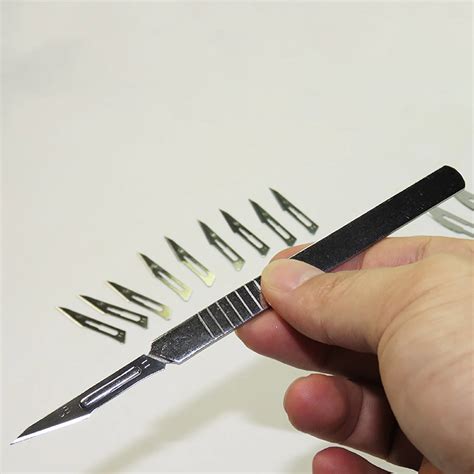 Stainless steel Surgical Shank Surgical Blade Utility Knife Plastic Trimming Repair Film Knife ...