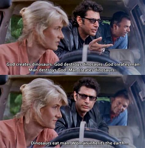 Jeff Goldblum Quote On God Creating & Destroying Dinosaurs & Man In Jurassic Park