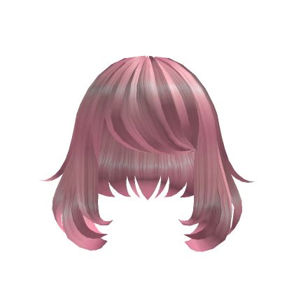 Short Pink Fluffy Hair - Roblox | Black hair roblox, Fluffy hair, Hair