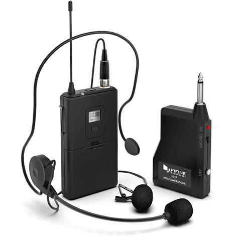 FIFINE K037B Wireless System with Lapel Mic and Headset for Speaker, C ...