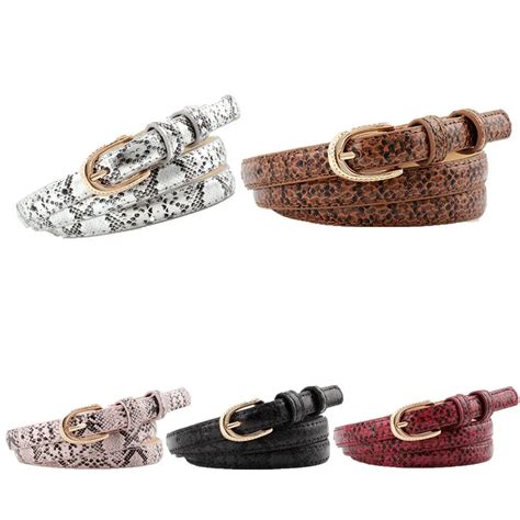 Women Belt Classic Fashion Snake Skin Leather Waistband Wide Belt Strap ...