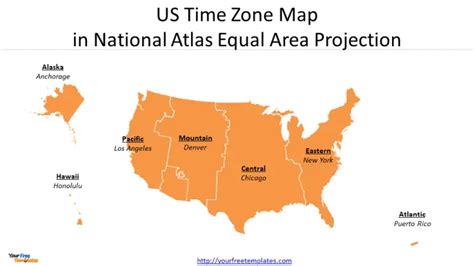 America Time Zone Map - Free PowerPoint Template