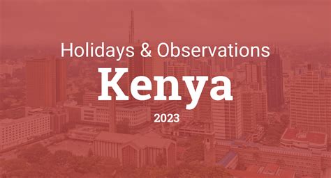 Holidays and Observances in Kenya in 2023