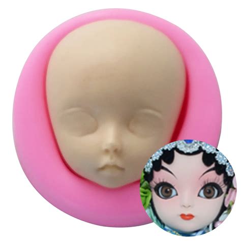 Pop Baby Face Silicone Mold Chocolate Polymer Clay Craft Molds Handmade Craft Dolls Face Mold ...