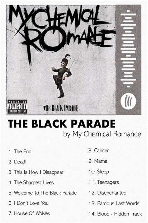 the black parade poster | Mcr albums, Black parade, My chemical romance