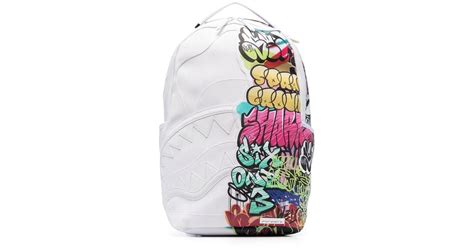 Sprayground Graffiti-print Backpack in Gray for Men | Lyst