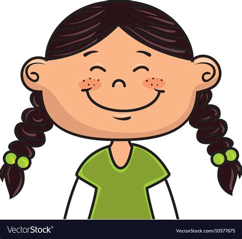 Girl kid cartoon smiling Royalty Free Vector Image