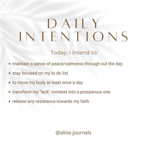 White minimal aesthetic daily intentions for success Positive ...