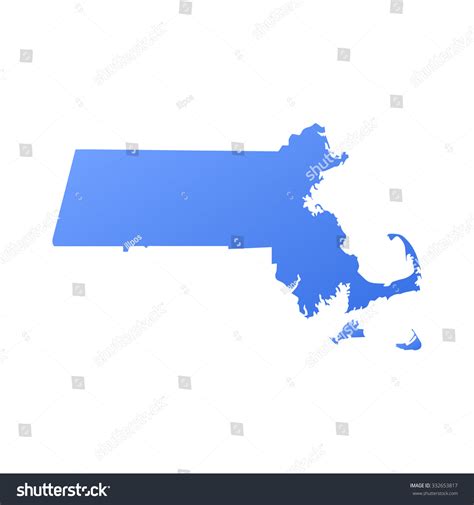 Massachusetts State Bordermap Stock Vector (Royalty Free) 332653817 | Shutterstock