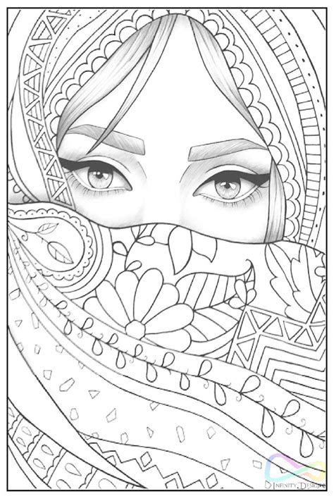 Portrait Coloring Pages for Adults B&W VERSION People Coloring Pages, Adult Coloring Pages ...