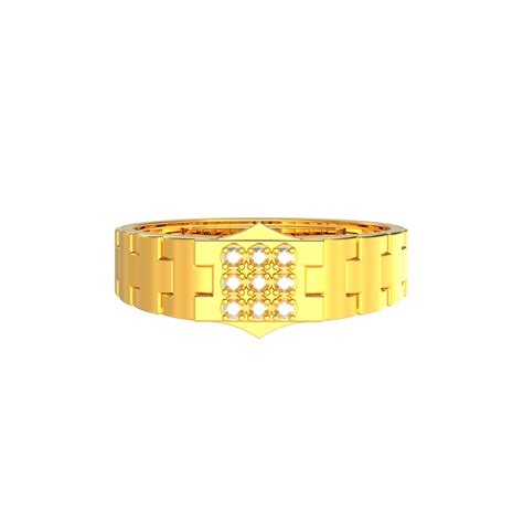 SPE Gold - Geometric Square Grid Pattern Gold Ring - Poonamallee