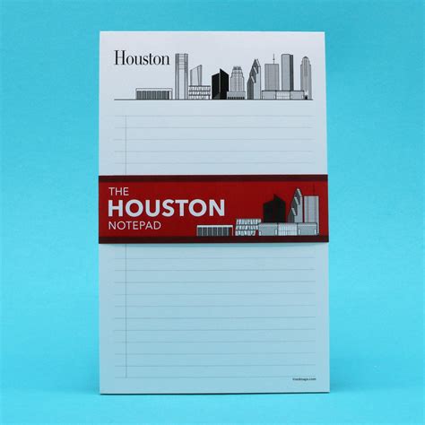 Houston Skyline and Landmarks Notepad | Red Maps