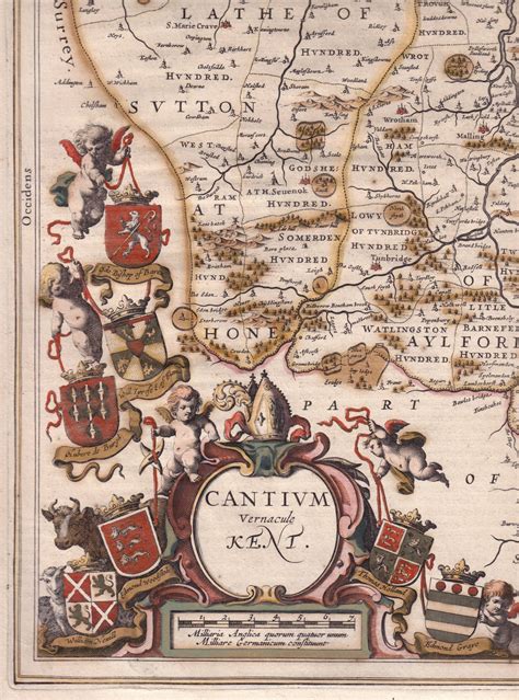 Kent Antique Maps, Old Maps of Kent, Vintage Maps of Kent, UK