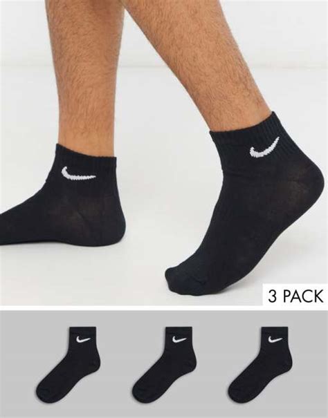 Nike Training 3 pack ankle socks in black | ASOS