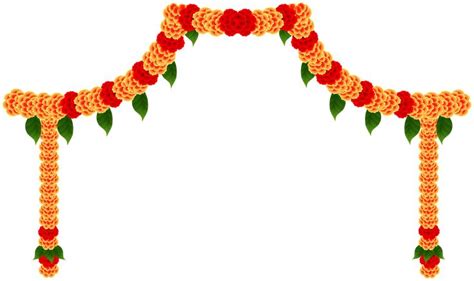 India Floral Decor Clip Art Image
